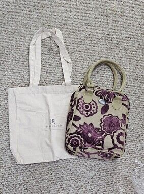 Jewel Kade Purple Floral Jewelry bag &  Canvas Tote